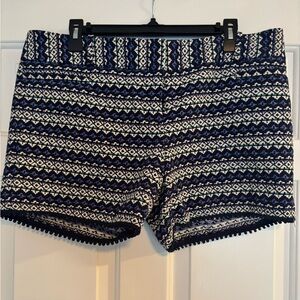 The Limited Navy and White Patterned Women Shorts